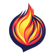 Poster - A vibrant, stylized flame illustration, showcasing dynamic colors of orange, yellow, and red that epitomize energy and warmth.