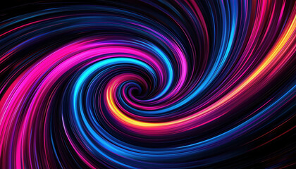 Poster - Vibrant cosmic spiral vortex with swirling colors in deep space