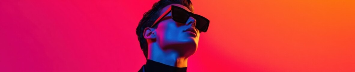 Poster - Cyberpunk Chic Avant-Garde Urban Portrait Exploring Neo-Digital Aesthetics with High-Contrast Gradient Lighting for Gen Z Creative Branding