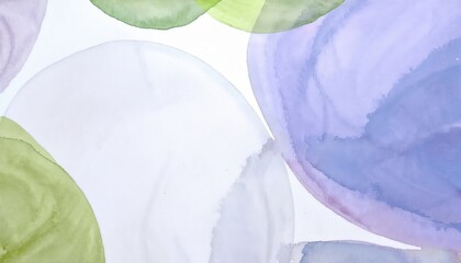 Aufkleber - soft pastel abstract watercolor background with green gold curved line, blue, green, and purple organic shapes