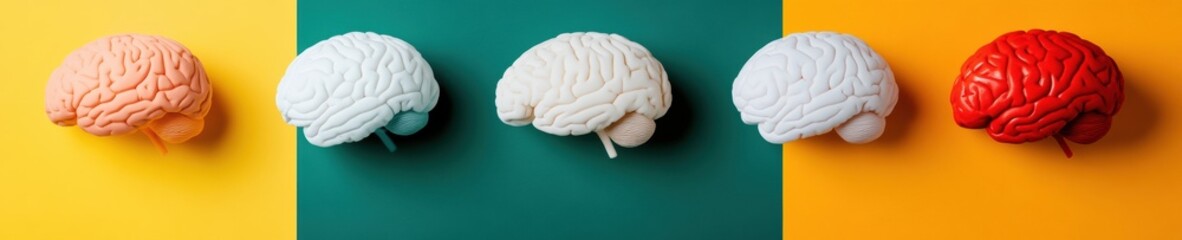 Poster - Neurodiverse Thinking Visualized Minimalist Brain Spectrum Illustrating Cognitive Complexity for Modern Psychological Innovation and Mental Health Awareness