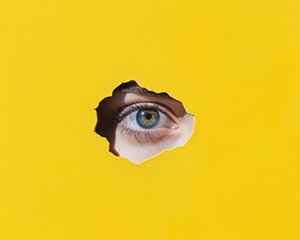 Aufkleber - Neo-Minimalist Security Concept Surreal Surveillance Visual Metaphor Exploring Digital Privacy, Curiosity, and Psychological Boundaries in Contemporary Brand Communication