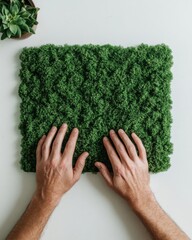 Aufkleber - Tactile Green Innovation Sustainable Workspace Design Exploring Biophilic Texture and Ergonomic Interaction with Eco-Conscious Moss Technology