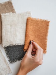Poster - Conscious Craft Tactile Textile Innovation - Sustainable Design Exploration with Eco-Friendly Fabric Swatches and Artisanal Material Selection