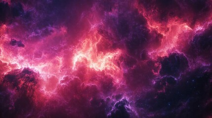 Poster - A vibrant cosmic nebula shines with bright and dark colors