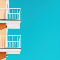 Poster - Minimalist Urban Living Contemporary Architectural Geometry with Vibrant Color-Block Residential Design - Innovative Sustainable Housing Solutions for Modern Lifestyles