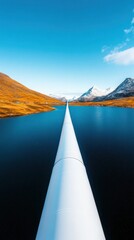 Poster - Futuristic Infrastructure Visualization AI-Enabled Pipeline Monitoring Across Pristine Alpine Landscape - Next-Gen Sustainable Energy Connectivity