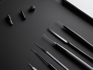 Aufkleber - Minimalist Medical Precision High-Performance Surgical Instruments in Monochrome - Advanced Clinical Technology for Precision Healthcare Interventions