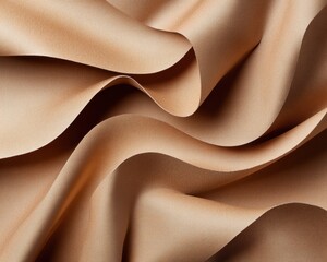 Poster - Organic Minimalist Texture Soft Curved Paper Abstraction in Neutral Palette - Contemporary Design Element for Sustainable Branding and Creative Visual Storytelling