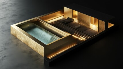 Poster - A Golden Modern Abstract Design Showing Luxury And Relaxation