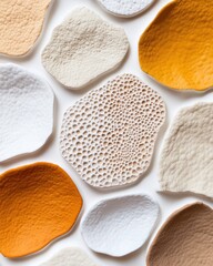 Poster - Organic Texture Exploration Minimalist Biomorphic Surfaces in Earthy Palette - Innovative Materials Design for Sustainable Architecture and Wellness Branding