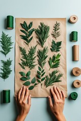 Aufkleber - Eco-Conscious Creative Process Botanical Arrangement Storytelling for Sustainable Design, Artisanal Packaging, and Mindful Content Creation