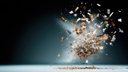 Aufkleber - Dynamic Particle Burst Metallic Confetti Explosion Capturing Immersive Digital Performance Art and High-Energy Visual Design Experience