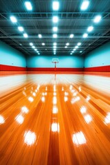 Poster - Immersive Sports Architecture High-Performance Indoor Basketball Arena with Dynamic Lighting - Next-Gen Athletic Facility Design for Professional Training and Competitive Excellence