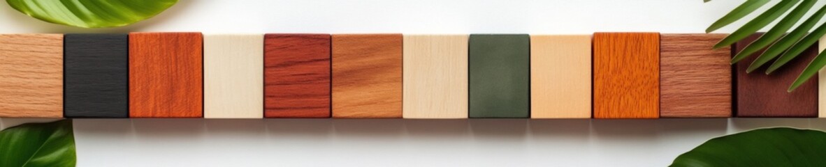 Aufkleber - Minimalist Business Strategy Visualization Eco-Conscious Wooden Blocks Showcasing Financial Planning Trends in Sustainable Corporate Innovation