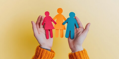 Poster - Inclusive Wellness Visualization Vibrant Paper People United in Compassionate Support - Empowering Diversity and Mental Health Advocacy for Modern Communities
