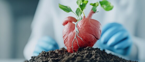 Aufkleber - Regenerative Cardiology Advanced Biotechnology Visualizing Heart Growth in Precision Medical Research - Emerging Bioengineering Innovation for Cardiovascular Restoration