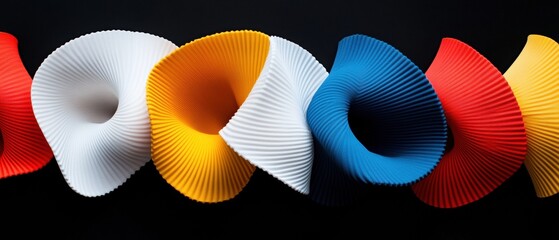 Aufkleber - Vibrant Minimalist Abstract Dynamic Color-Blocked Sculptural Geometric Forms Showcasing Modular Design Innovation and Contemporary Visual Aesthetics