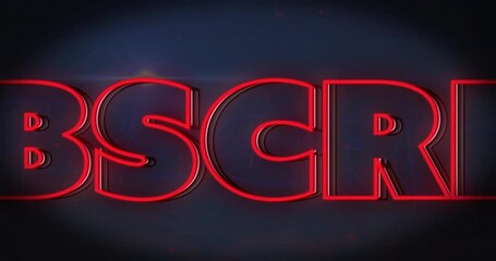 Poster - Glowing red neon subscribe text on dark background, creating animation effect