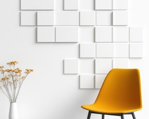 Poster - Minimalist Modular Wall Storage Contemporary Geometric Design for Flexible Living Spaces with Bold Color Accent and Scandinavian-Inspired Organizational Solutions