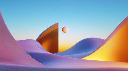 Aufkleber - A minimal, elegant background of undulating soft pink and purple curves, perfect for design use.