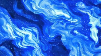 Aufkleber - Dynamic blue swirls abstract art digital creation modern design creative space close-up fluid motion