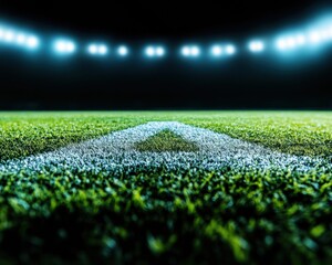 Fototapete - Epic Stadium Spectacle Immersive Cinematic Sports Venue Experience with High-Intensity LED Lighting and Architectural Panoramic Crowd Perspective
