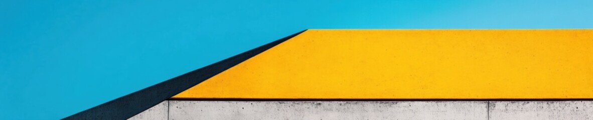 Poster - Minimalist Geometric Architecture Bold Color Block Design Showcasing Contemporary Urban Aesthetic with Precision Material Intersections