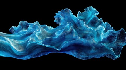 Poster - A visually striking blue halftone pattern with glowing wave-like motion, symbolizing digital innovation.