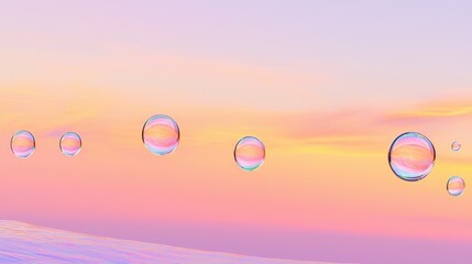 Poster - A visually stunning wallpaper featuring floating bubbles over a smooth pastel-colored gradient background