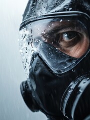 Aufkleber - Climate Crisis Resilience Intense Professional Storm Chaser in High-Performance Safety Gear Documenting Extreme Weather Adaptation for Global Environmental Research