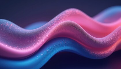 Poster - colorful abstract flowing wave lines background. pink, blue gradients with glitter effect. dynamic f