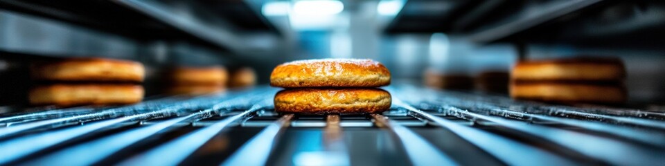 Poster - Industrial Artisan Bread Proofing Modern Bakery Workflow Showcasing Precision Sourdough Production in High-Performance Manufacturing Environment
