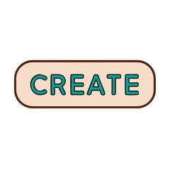 Poster - Create button icon illustrating artistic expression, creativity concept