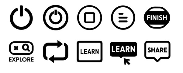 Poster - User interface icons collection in black, digital navigation concept