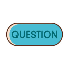 Poster - Question button icon, interactive user experience concept