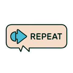 Poster - Repeat action icon with arrow, communication concept