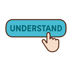 Poster - Understanding button icon with hand gesture, interactive concept