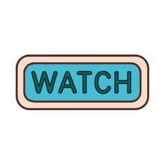 Poster - Watch button icon, playful design concept