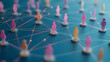 © ahmad - Diverse Interconnected Network Of People Symbolizing Global Community And Communication In The Digital Age With Teal Background