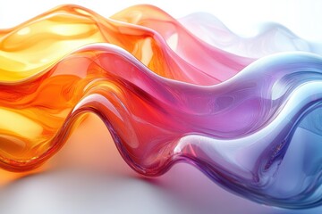 Poster - A vibrant composition of wavy abstract shapes in orange, pink, and purple, conveying energy and creativity. Perfect for modern design projects.