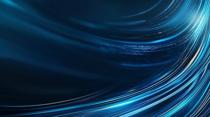 Poster - A mesmerizing abstract image featuring smooth blue curves and light trails, evoking a sense of depth and innovation in technology and digital spaces.