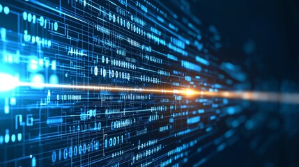 Poster - A visually stunning digital abstract, showcasing a high-speed flow of light and data. Perfect for representing innovation, connectivity, and the future of technology.