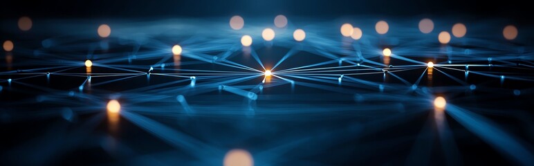 Poster - abstract depiction of a digital network with glowing connections, representing the future of technol