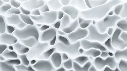 Poster - Abstract Texture of White Organic Shapes with Intricate Curves and Void Spaces for Modern Design Projects