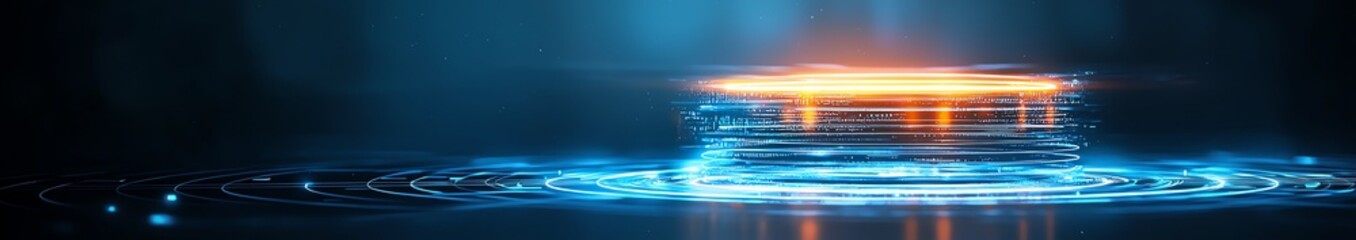 Poster - A captivating visual of a glowing, futuristic structure emitting bright energy. The design captures the essence of innovation and the intersection of technology and imagination.