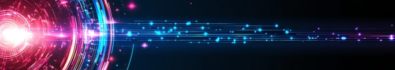 Poster - A vibrant and dynamic abstract illustration depicting a burst of light and colorful streaks, symbolizing energy, motion, and innovation in modern technology.
