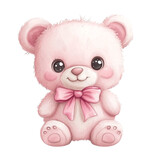 Adorable pink teddy bear sitting sweetly a cute fluffy friend
