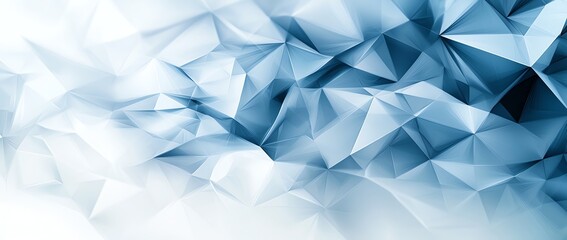 Poster - An abstract illustration featuring a pattern of crystalline shapes in varying shades of blue