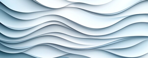Poster - A captivating abstract design featuring gentle waves in a soft blue and white gradient